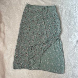 Brandy Melville sage green side slit midi skirt